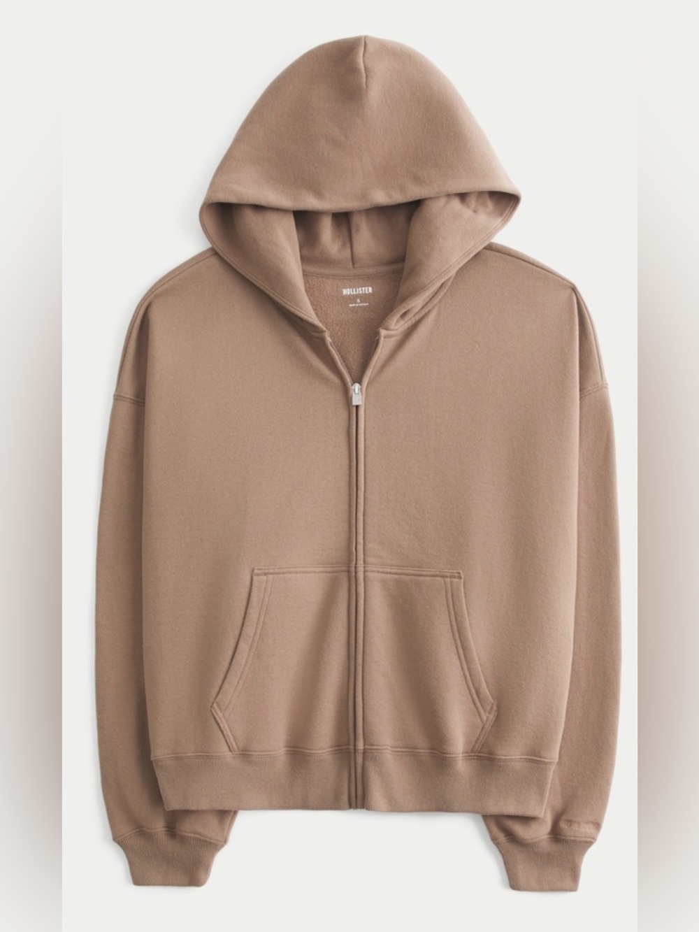 Hollister Taupe Full-Zip Hooded Sweatshirt #1822